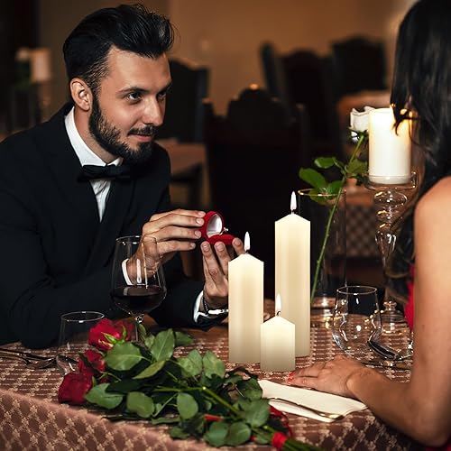 Miniatura 6 de MTLEE Juego de 36 velas de pilar a granel de 3 velas de pilar de cera de larga combustión de 2 x 3, 6, 8 pulgadas, sin goteo, sin perfume, sin humo,