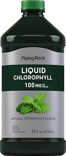 Piping Rock Gotas líquidas de clorofila de 100 mg  16 oz  Sabor natural de menta  Fórmula vegetariana, sin OMG y sin gluten disponible en Yaxa Costa Rica