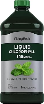 Piping Rock Liquid Chlorophyll 100mg | 16 oz | Mint Flavor | for Women & Men | Vegan, Non-GMO, and Gluten Free Formula