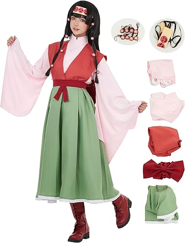 haikyuu Disfraz de cazador para mujer con accesorios para el cabello, kimono, parte superior, falda, chaleco, disfraz para Halloween Comic Con
