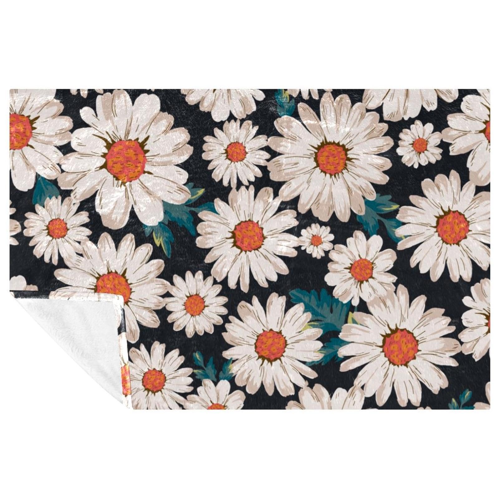 Plaid marguerite chaud pour pique-nique et camping en plein air 150x100