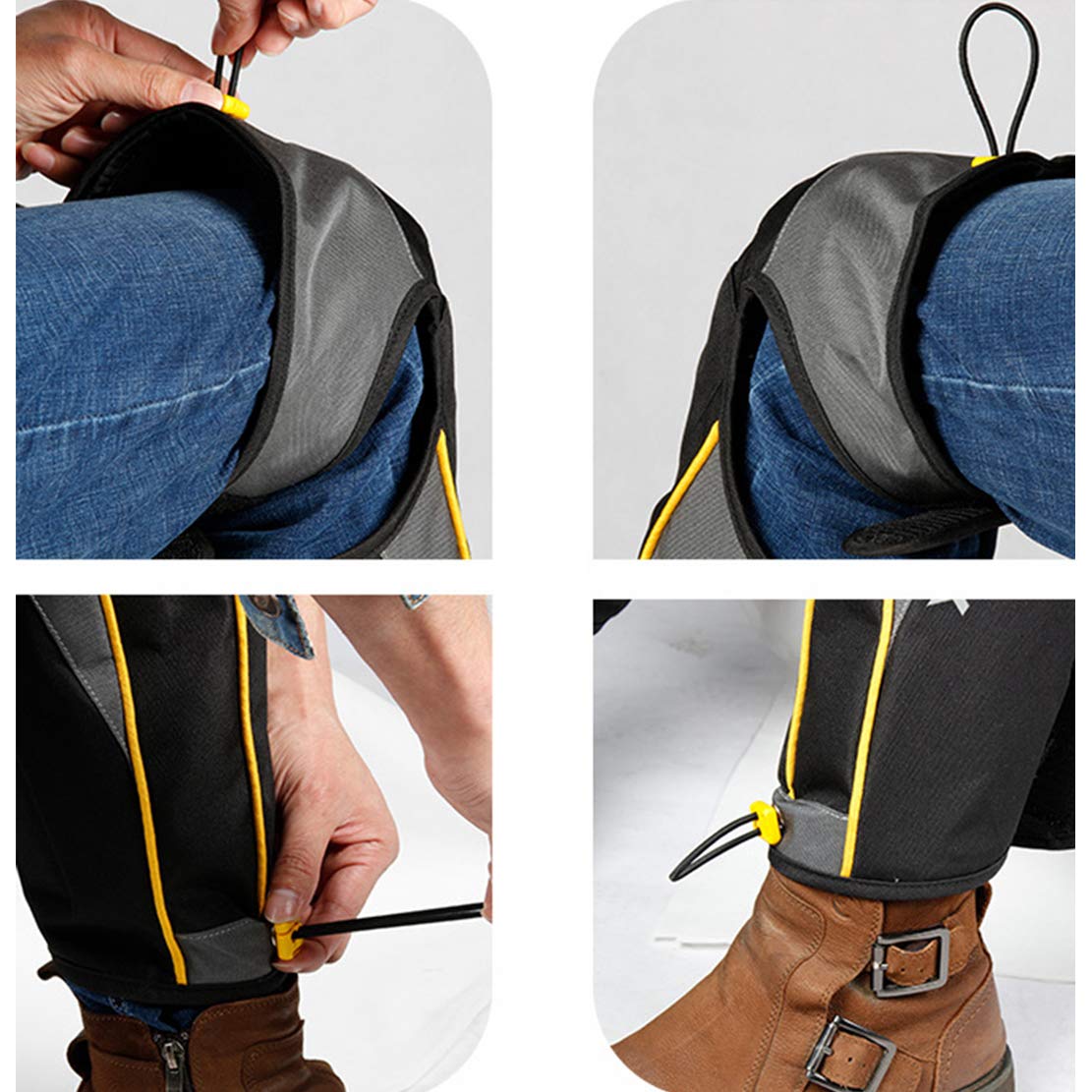 AKT Ginocchiere per Moto Protezione del Ginocchio Calda a Tutto Tondo Fleece Guard per Inverno Sciare Motocross