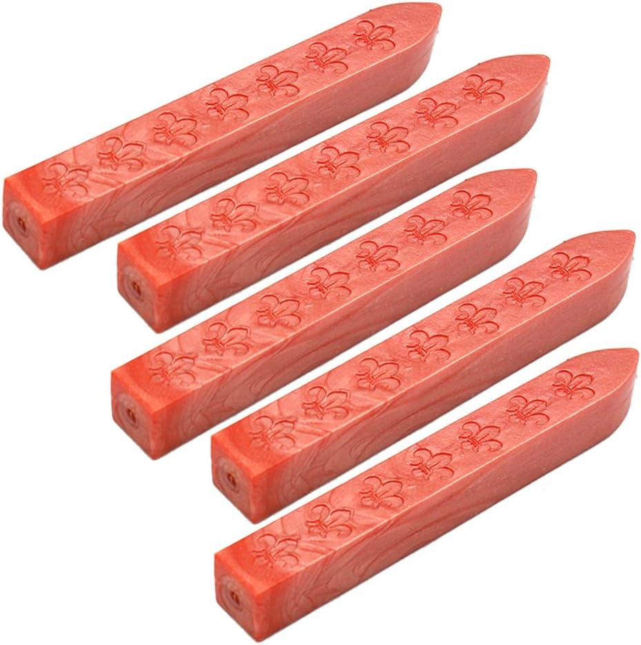 Orange Wax Sticks, 5pcs, 9x1x1cm, Sealing Wax for Postage Letter, Retro Vintage Wax Seal Stamp