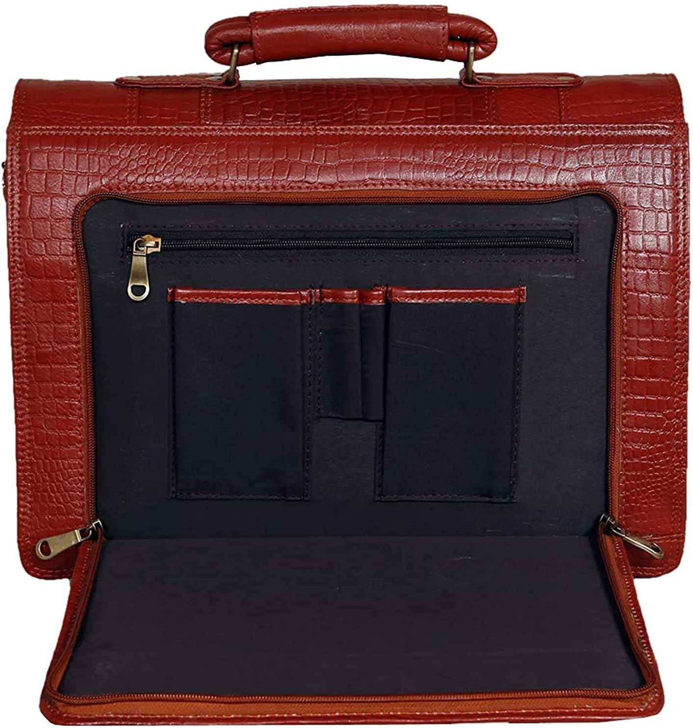 Da leather villa Full-Grain Leather Briefcases for Men Leather Computer Bag For Men High-Security Swiss-Made Lock