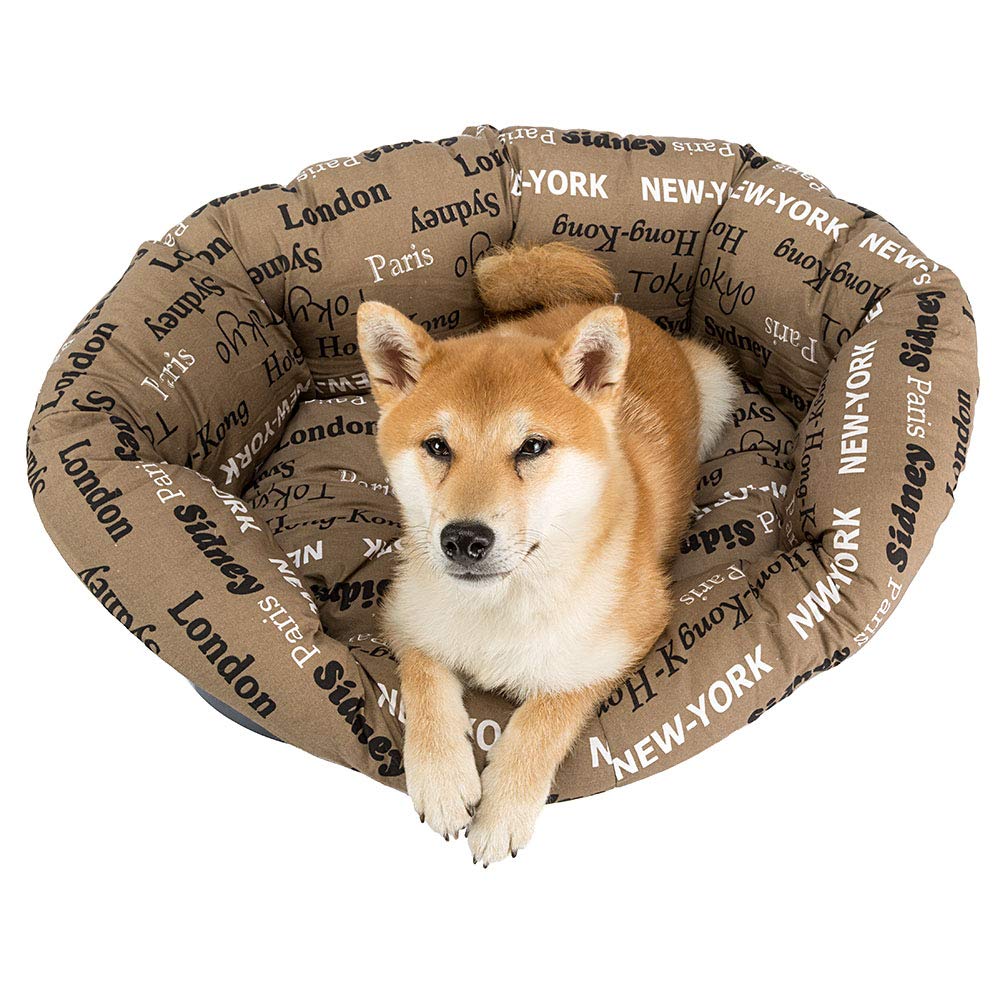 Ferplast Cuccia Cane con Cuscino SOFA' 8 in Cotone Lavabile, Lettino per Cani da Interno Imbottito, Cesta in Plastica, Fondo Forato e Poggiamento, Antiscivolo, 85 x 62 x h 28,5 cm, Marrone