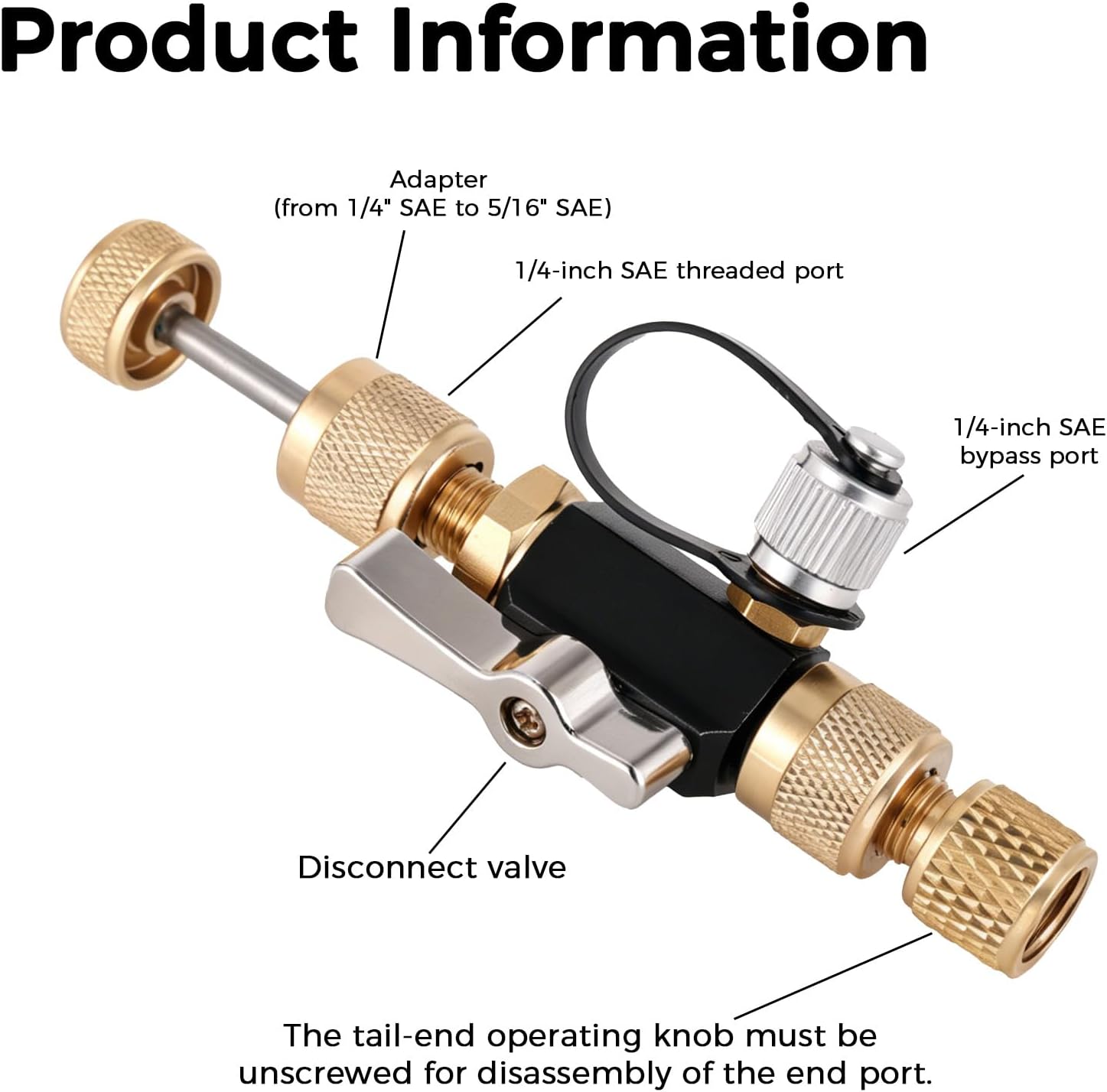 HVAC Valve Core Removal Tool, 1/4" & 5/16" SAE Valve Core Remover HVAC Gauges with High Flow Refrigerant Service Wrench Tool for R410A R12 R32 R22 Mini Split Auto AC Systems