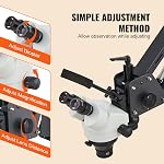 VEVOR Multi-Directional Microscope with Spring Bracket, 7X-45X Magnification Jewelry Microscope, Micro Jewelry Inlaid Stand with Integrated USB Ring LED Light, Jewelers Microscope for Jewelry Inlay