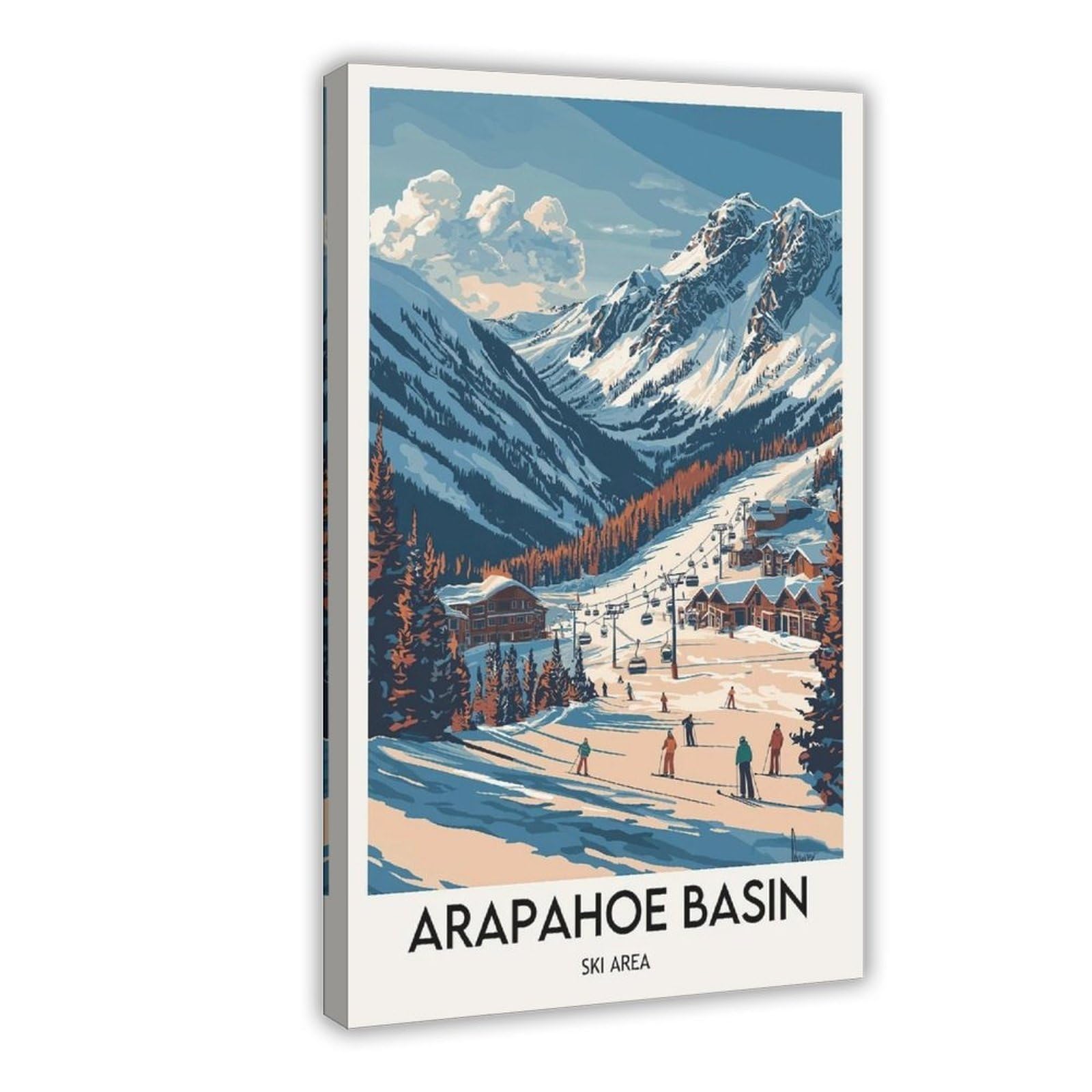 Lxwnze Frame Arapahoe Basin Ski Resort Poster Colorado Mountain Art (11) Canvas Poster Bedroom Decor Landscape Office Room Decor Gift 24" L X 36" W