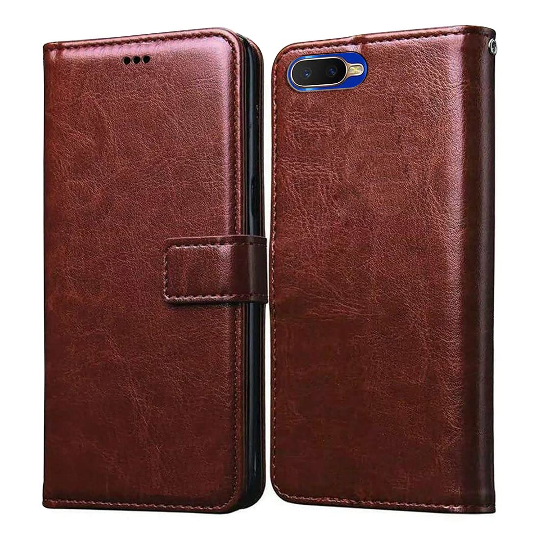 Casotec Flip Cover for Oppo K1 | Premium Leather Finish | Inbuilt Pockets & Stand | Flip Case for Oppo K1 (Brown) (B09QGRCKLC) Amazon Price History, Amazon Price Tracker