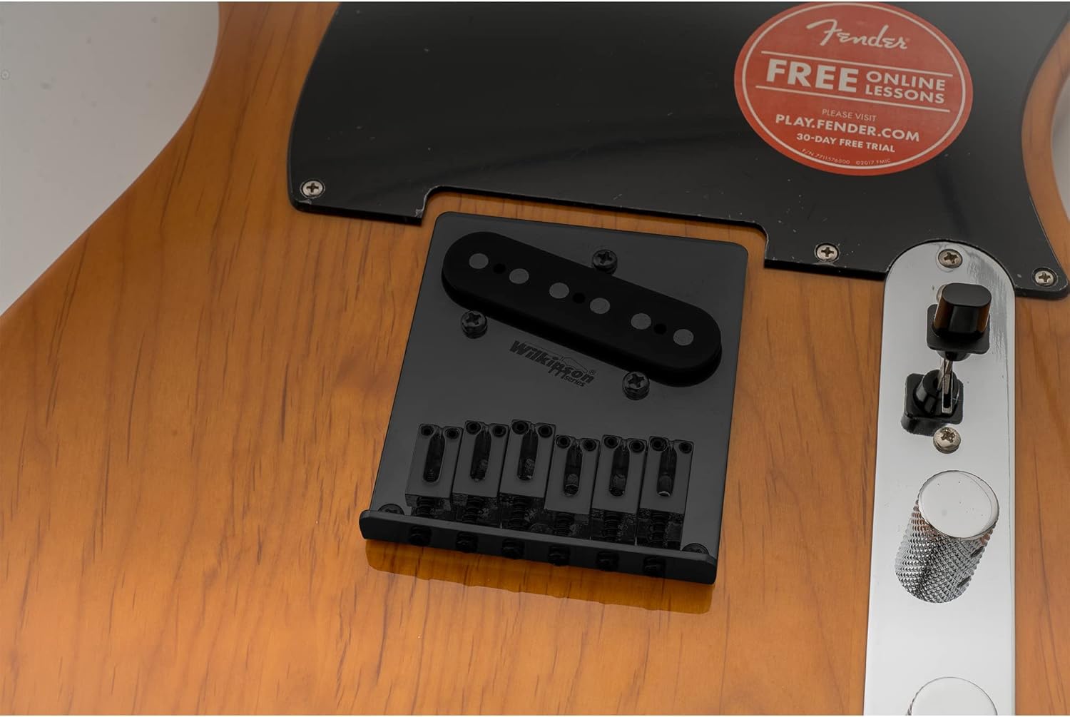 Wilkinson M Series 52.5mm Modern Telecaster Bridge 6 Saddles for American Standard Tele Style Electric Guitar, Black