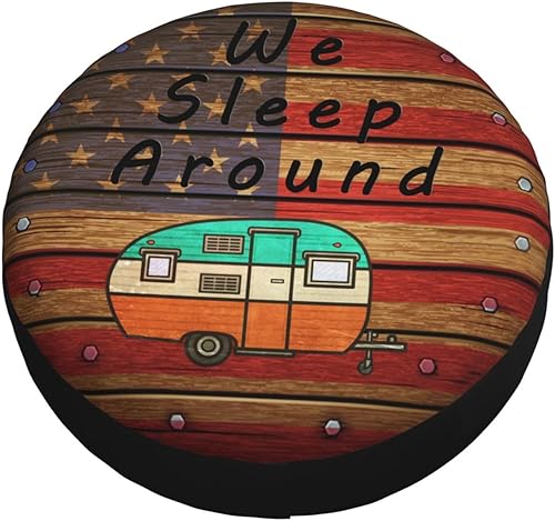 Miniatura 9 de Ouqiuwa - Cubierta de rueda de repuesto para remolque, RV, SUV, camión, 15.0in