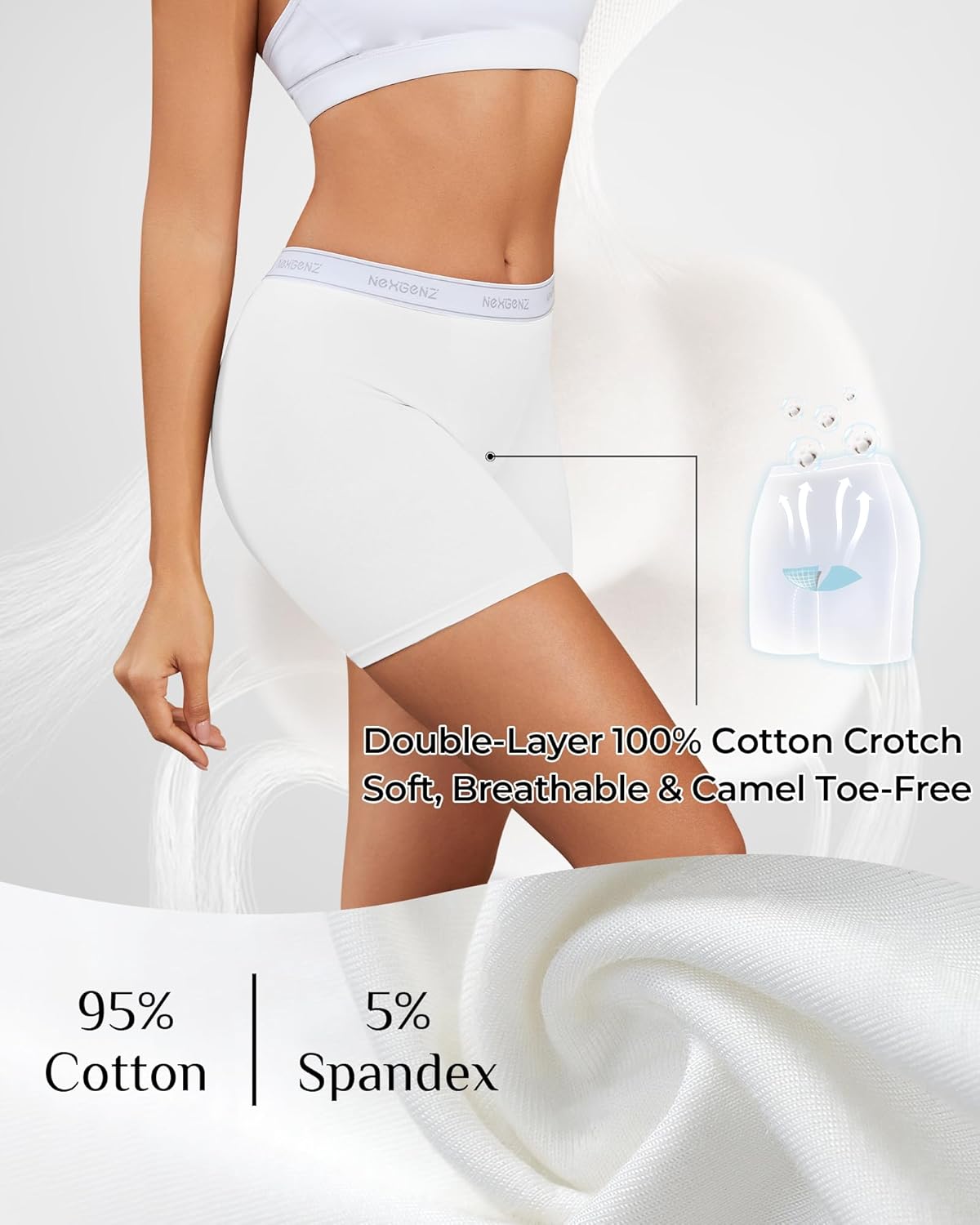 Cotton Boyshort Underwear for Women boxer briefs 4 Pack - Image 3