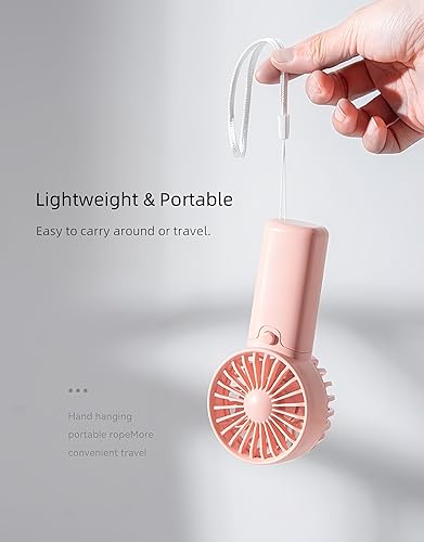 Miniatura 6 de Mini ventilador portátil, (2 pilas AAA, pilas no incluidas) ventilador de mano ligero perfecto para exteriores, viajes, oficina, senderismo y