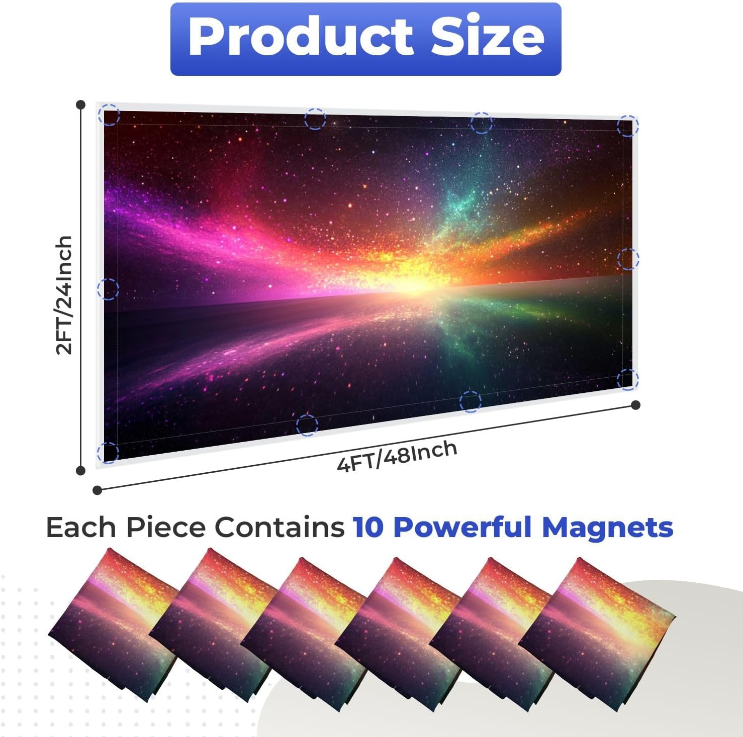 Fluorescent Light Covers for Ceiling Lights Outer Space Fantasy Easy to Install Magnetic Light Filter for Classroom Office Hospitals School Home Decor