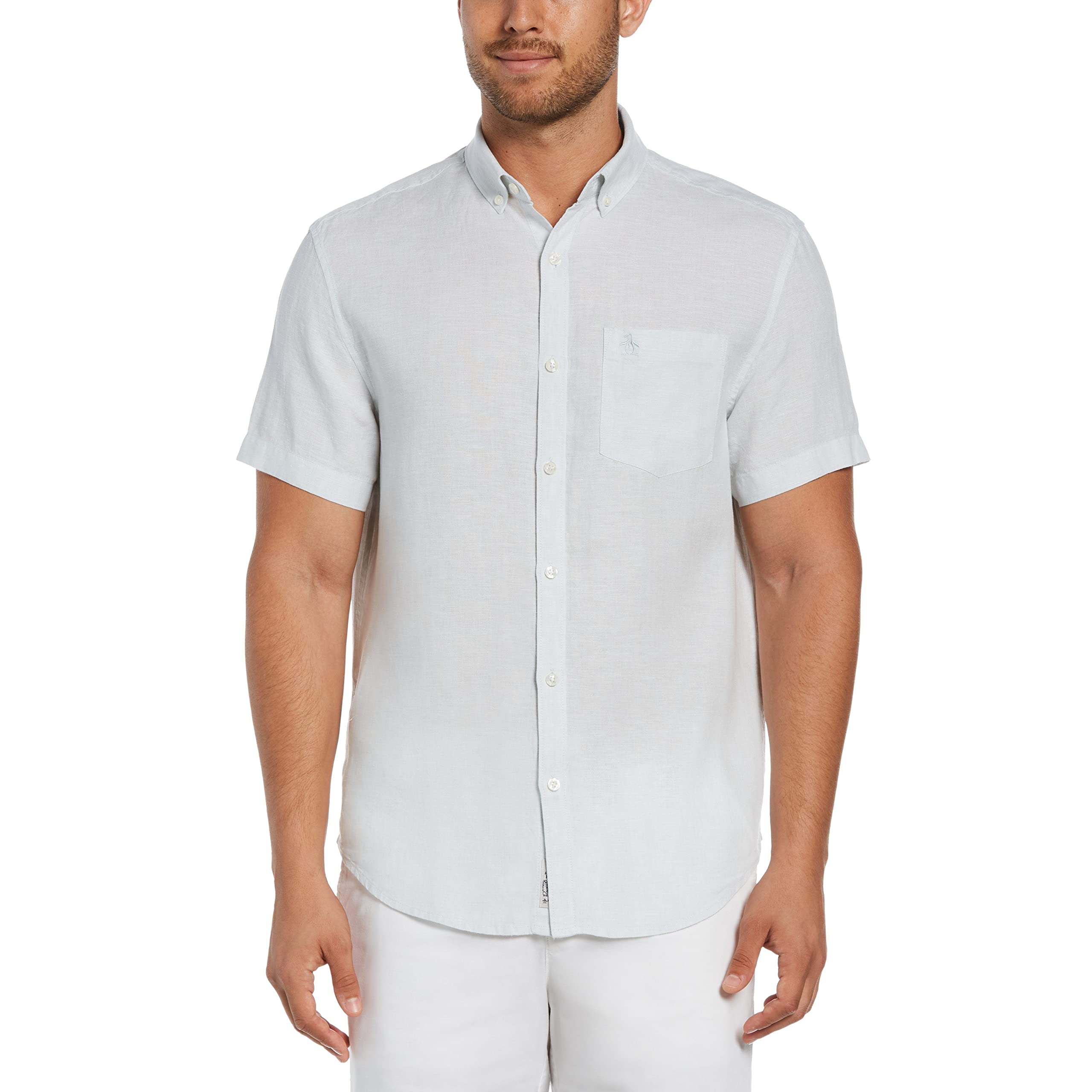 Original Penguin Men's Short Sleeve Linen Shirt