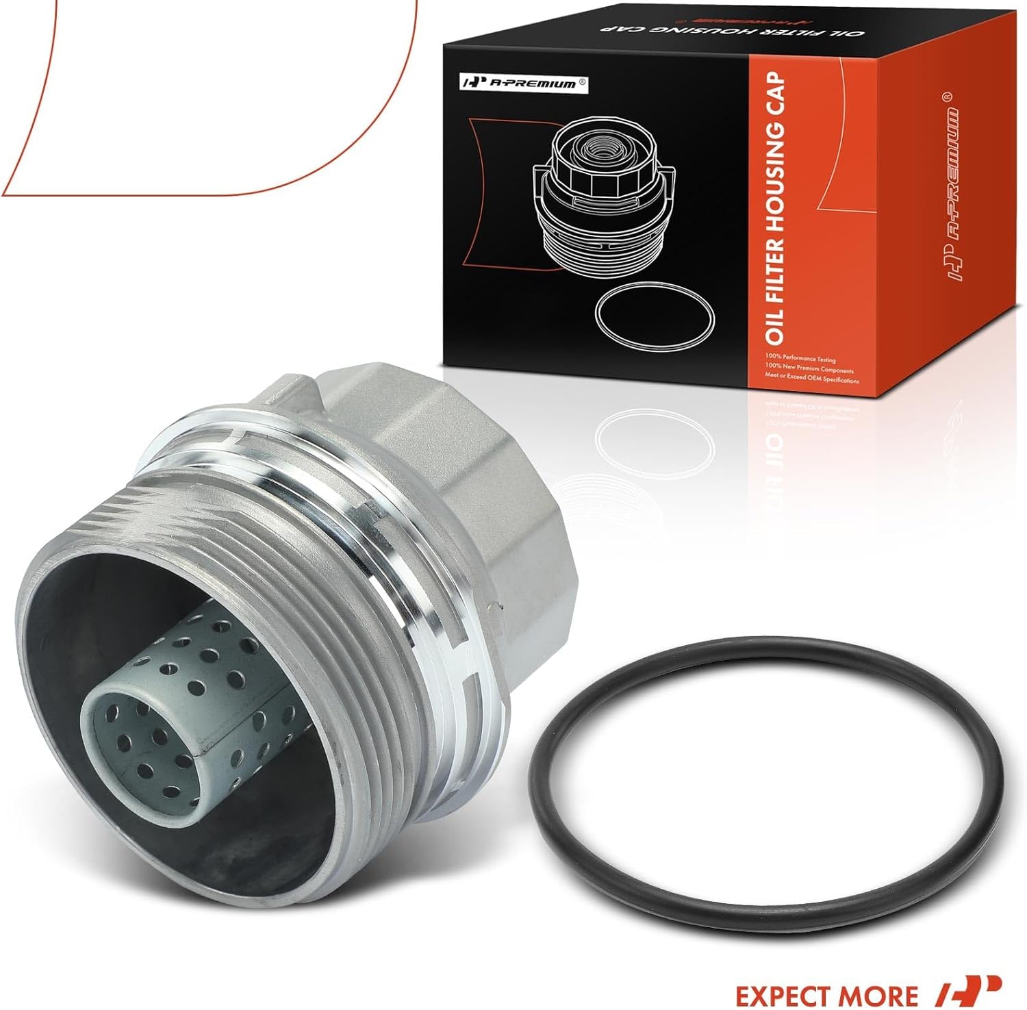 A-Premium Oil Filter Housing Cap Assembly Without Oil Plug Drain, Compatible with Toyota Corolla 2013-2014, Camry 2013-2016, RAV4 2013-2016, Tacoma 2015-2016, Highlander 2013-2016, Sienna, Avalon