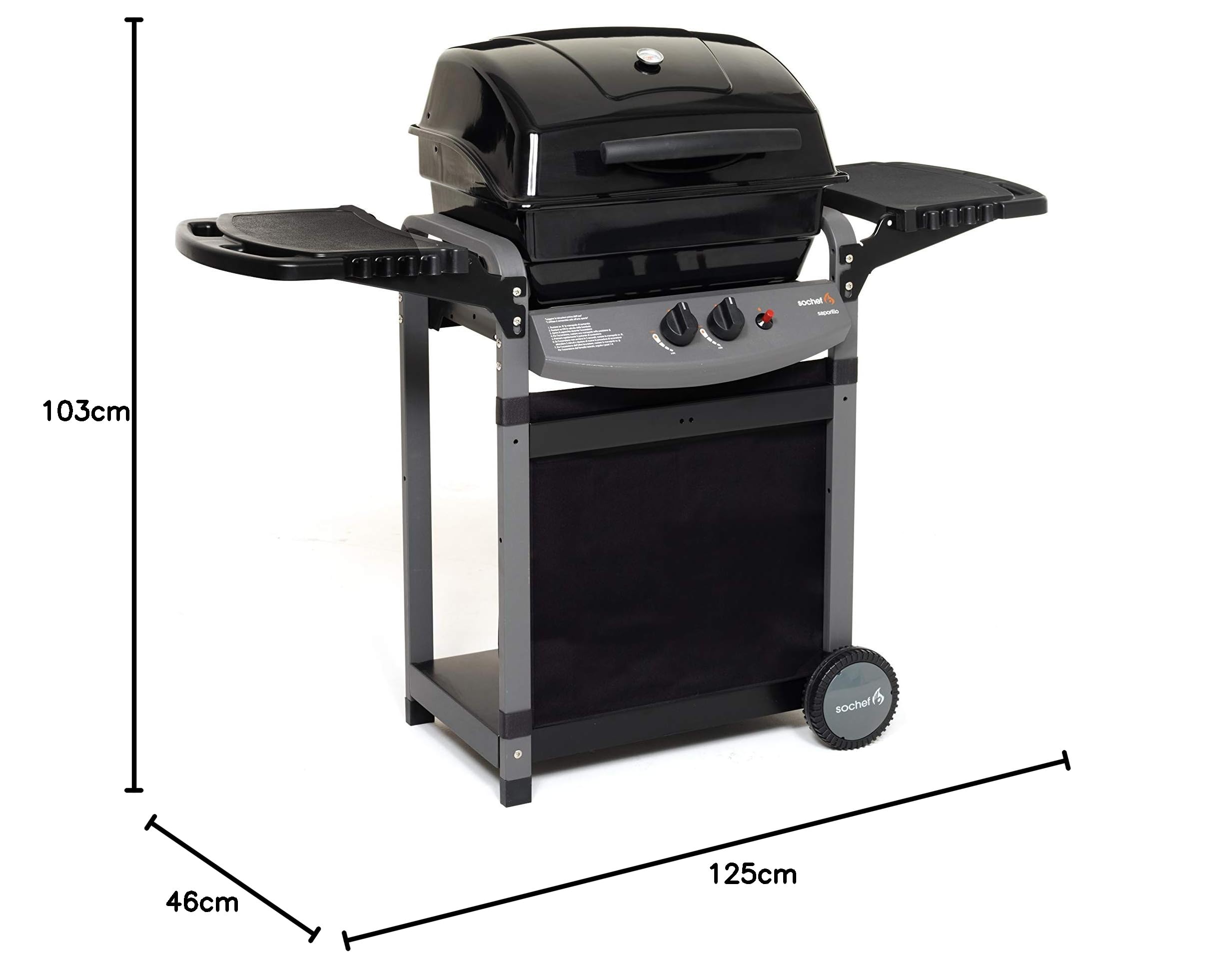 Sochef Saporillo Barbecue 46x125x103 cm Nero Grigio