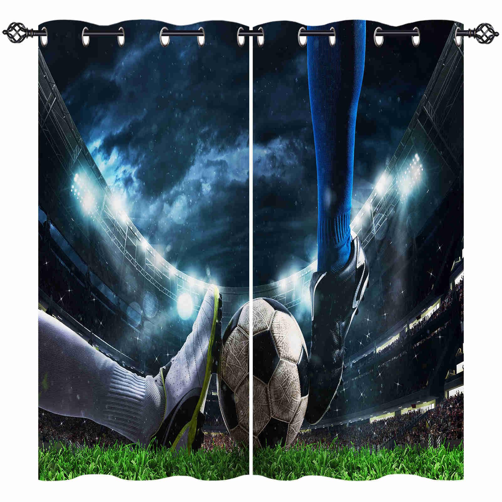 ANHOPE Football Stadium Blackout Curtains Eyelet 2 Panels 42 x 63 Inch