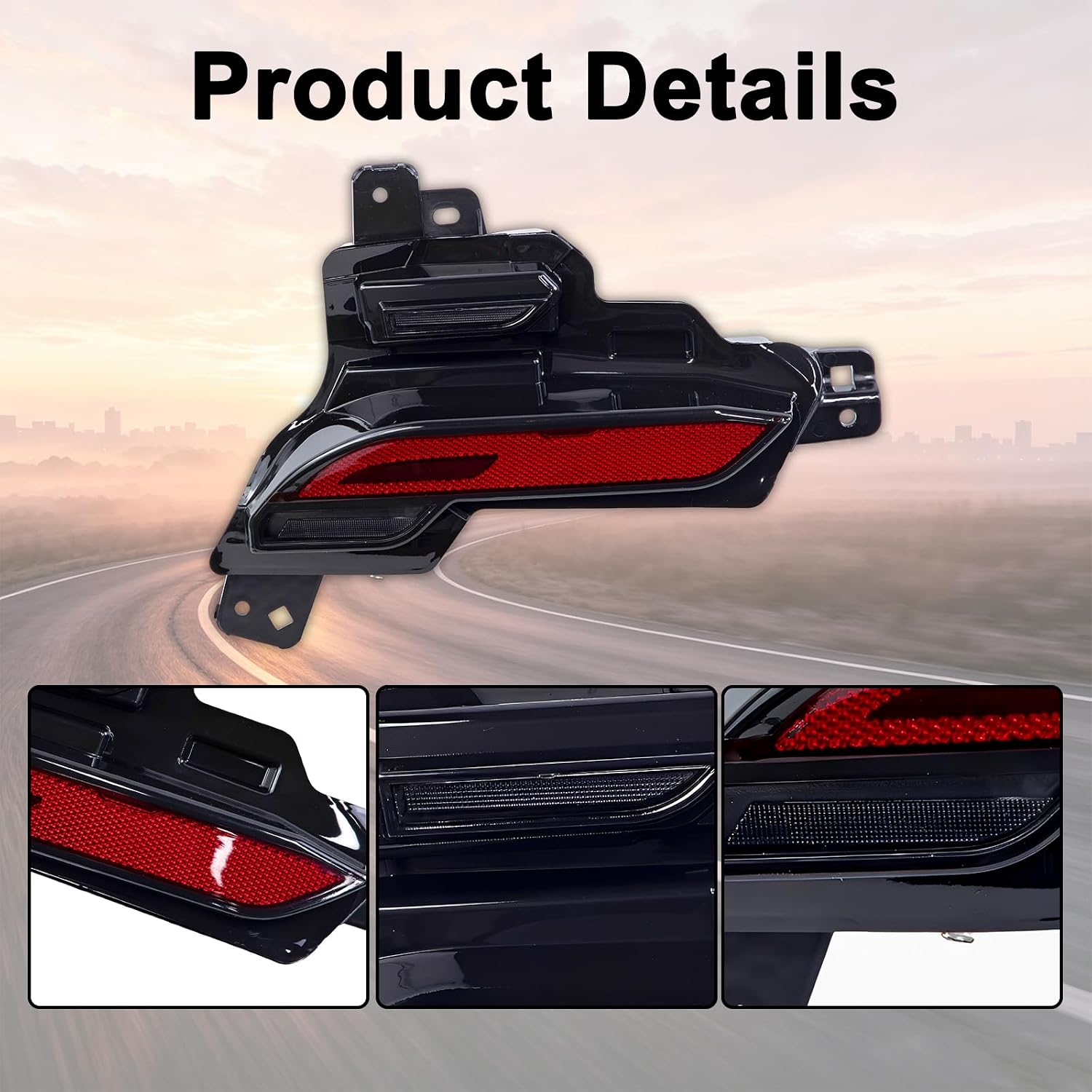 Reflector Light for 2025 2026 Tesla Model Y Rear Bumper Reflector with Stop Indicator & Bulbs Direct Replacement OEM# 197944410D (Left Driver Side)