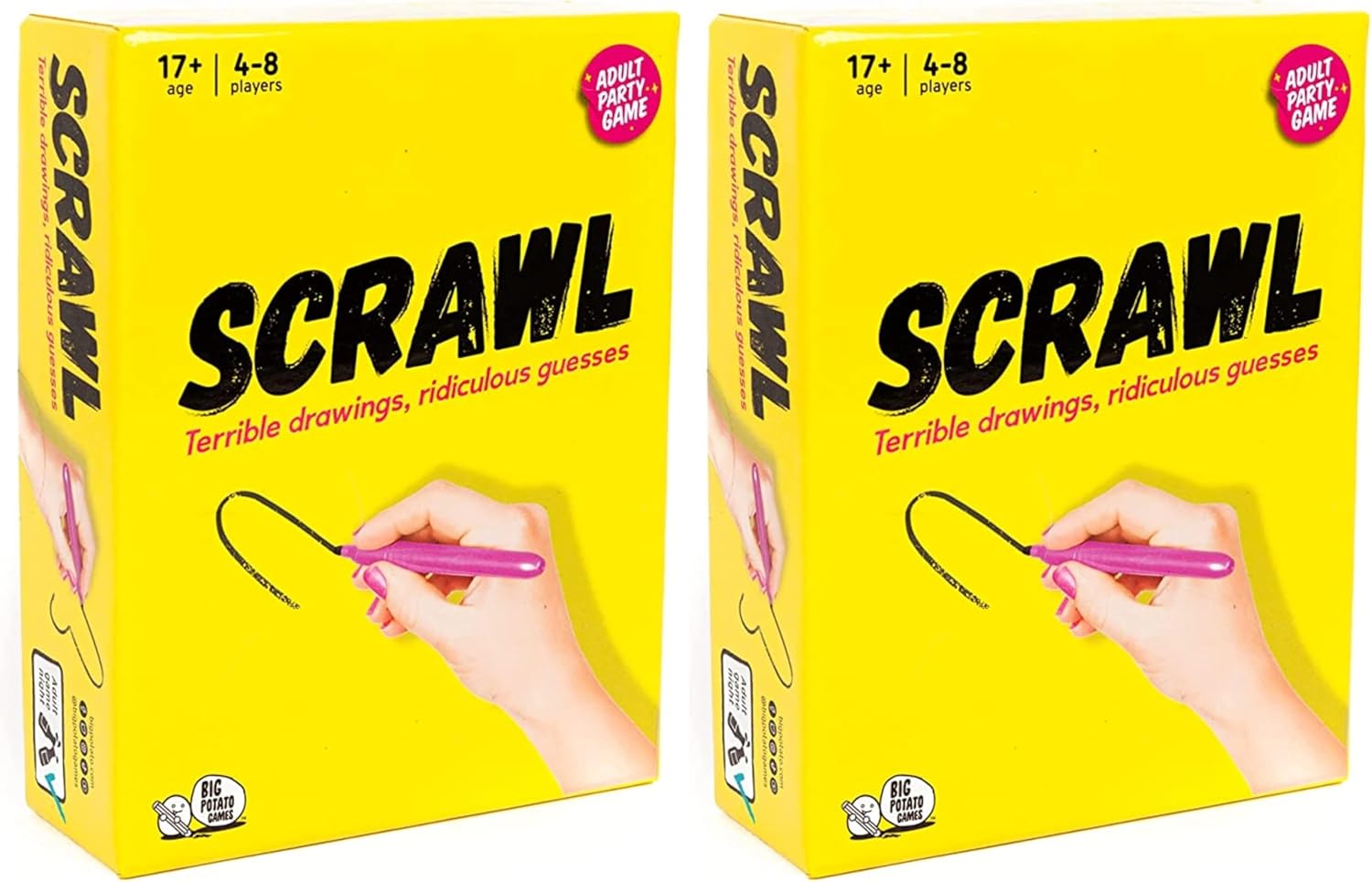 Big Potato Scrawl: Adult Board Game | Terrible Drawings and Ridiculous Guesses | Hilarious Board Game for Adults (Pack of 2)