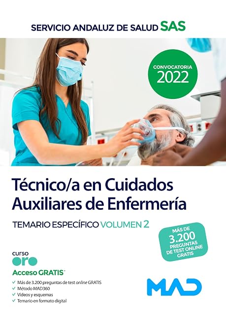 Portada de Técnico-a en Cuidados Auxiliares de Enfermería del Servicio Andaluz de Salud. Temario Específico Vol 2