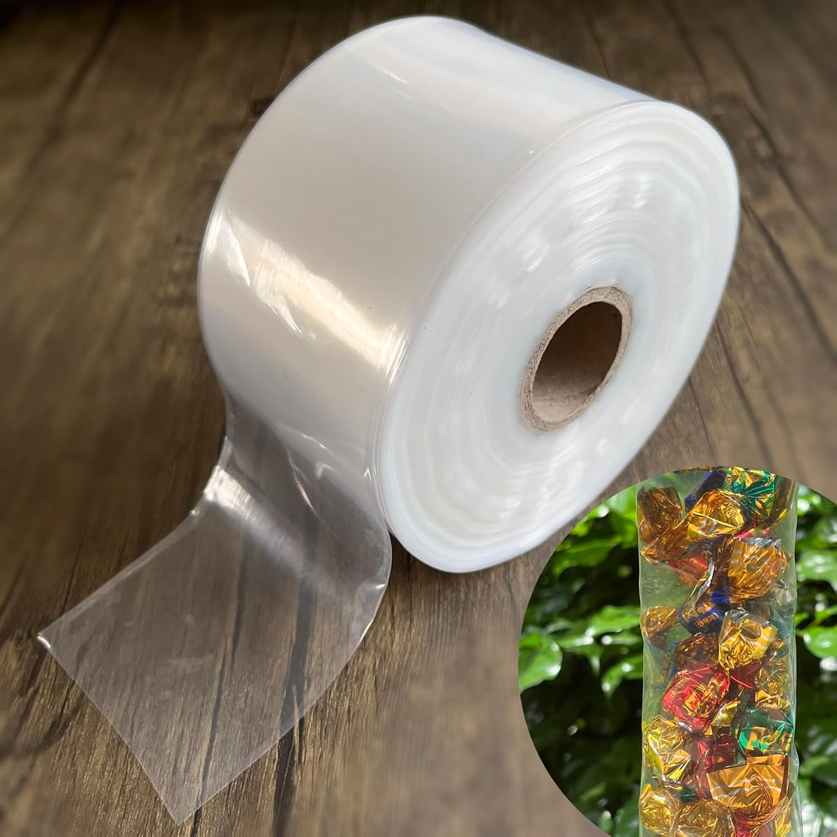 Flat Poly Tubing Roll 3.1 inches×410 Feet 2mil Food Grade LDPE Resin for Custom Length Packaging