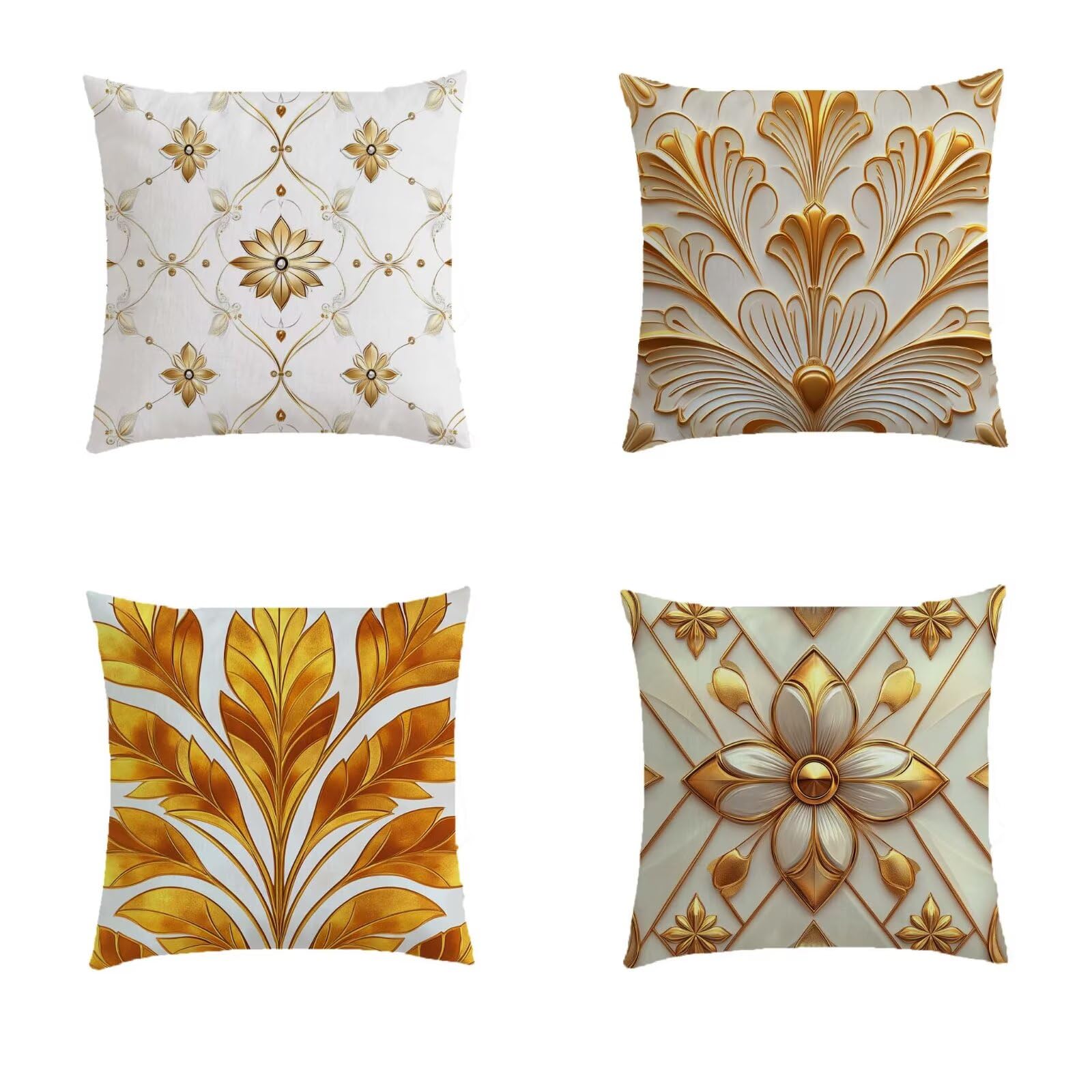 Housse de coussin 80x80cm lot de 4 carrés en lin pour le salon de jardin