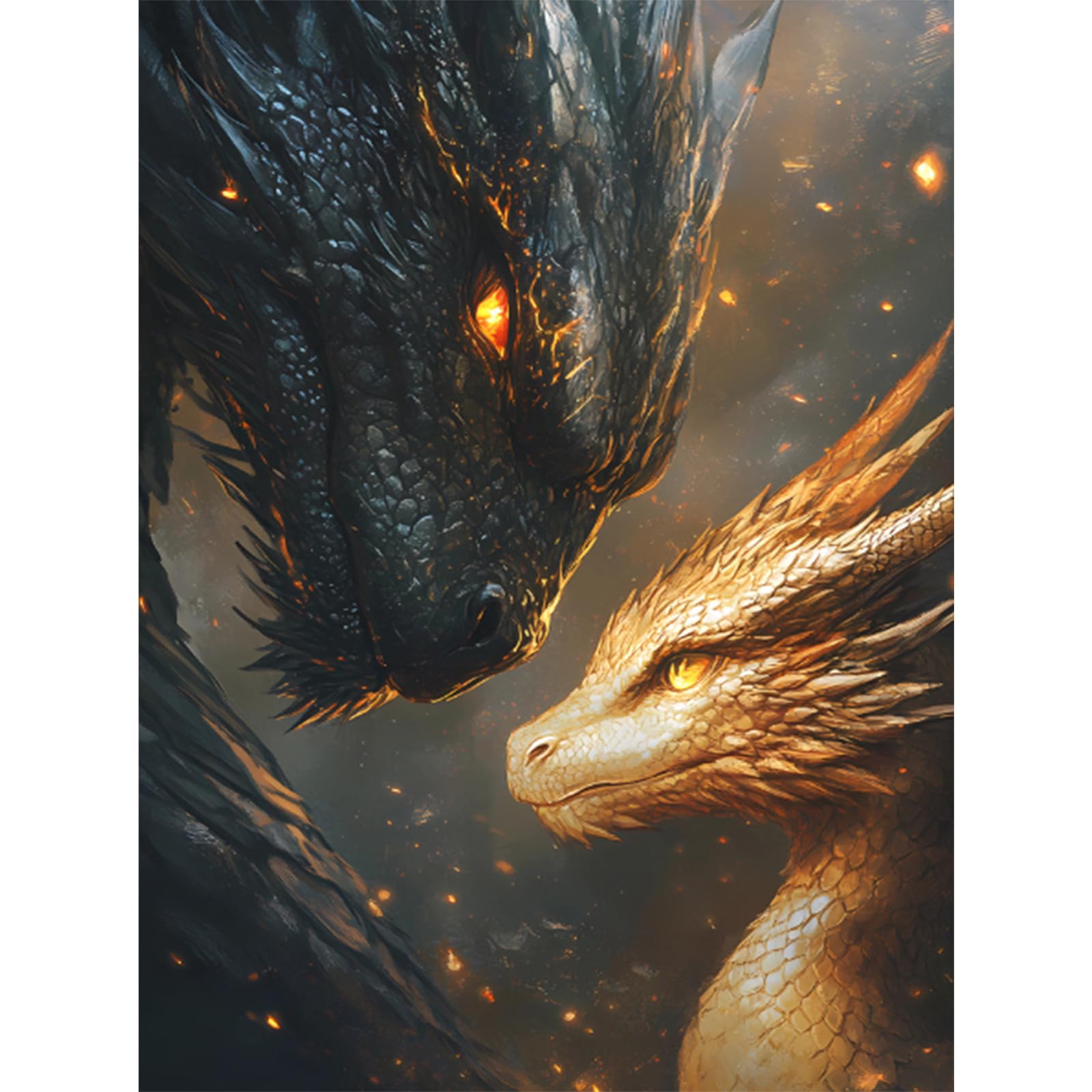 RICUVED Dragon Diamond Art Kits,5D Diamond Painting Kits for Adults Full Drill Animal Diamond Painting Kits for Beginners Crystal Picture Art for Home Decor 11.8x15.7 Inch
