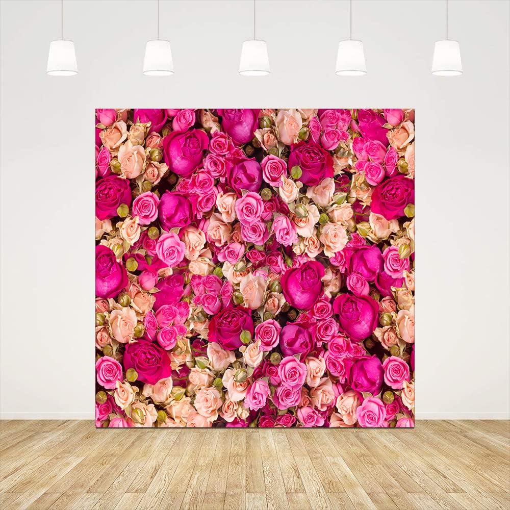 Fondo Fotográfico 8x8ft Rosas Rosas y Rojas Ticuenicoa