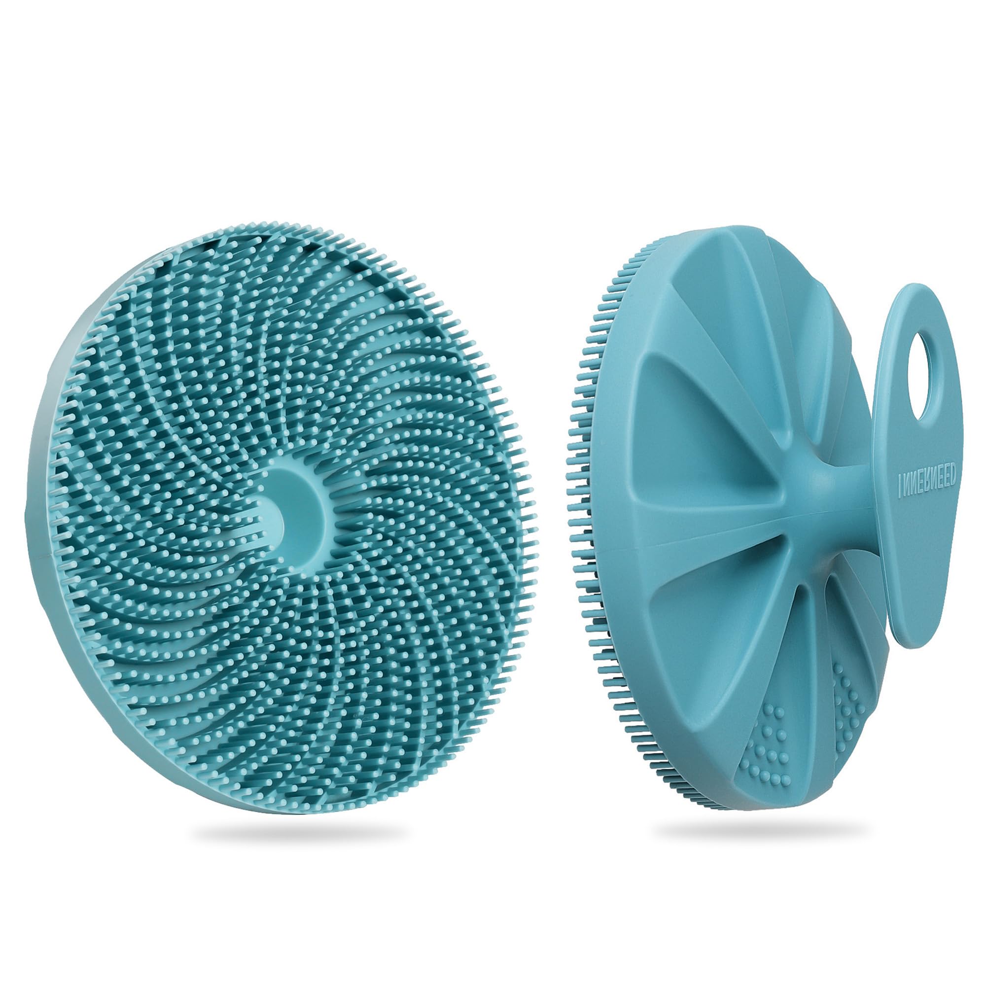 INNERNEED® More Hygienic Silicone Body Scrubber Exfoliating & Massaging Shower Brush, Bathing Tool, for All Skin Types, Lathers Well, Longer Service