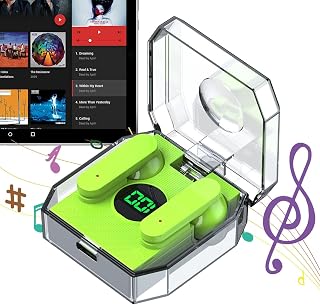 Rianpesn Wireless Earbuds Noise Cancelling,Clear Box Wireless Earbuds - 5.3 Headphones with Wireless Charging Case Stereo Earphones Built-in Mic Headset for Mobile Phone