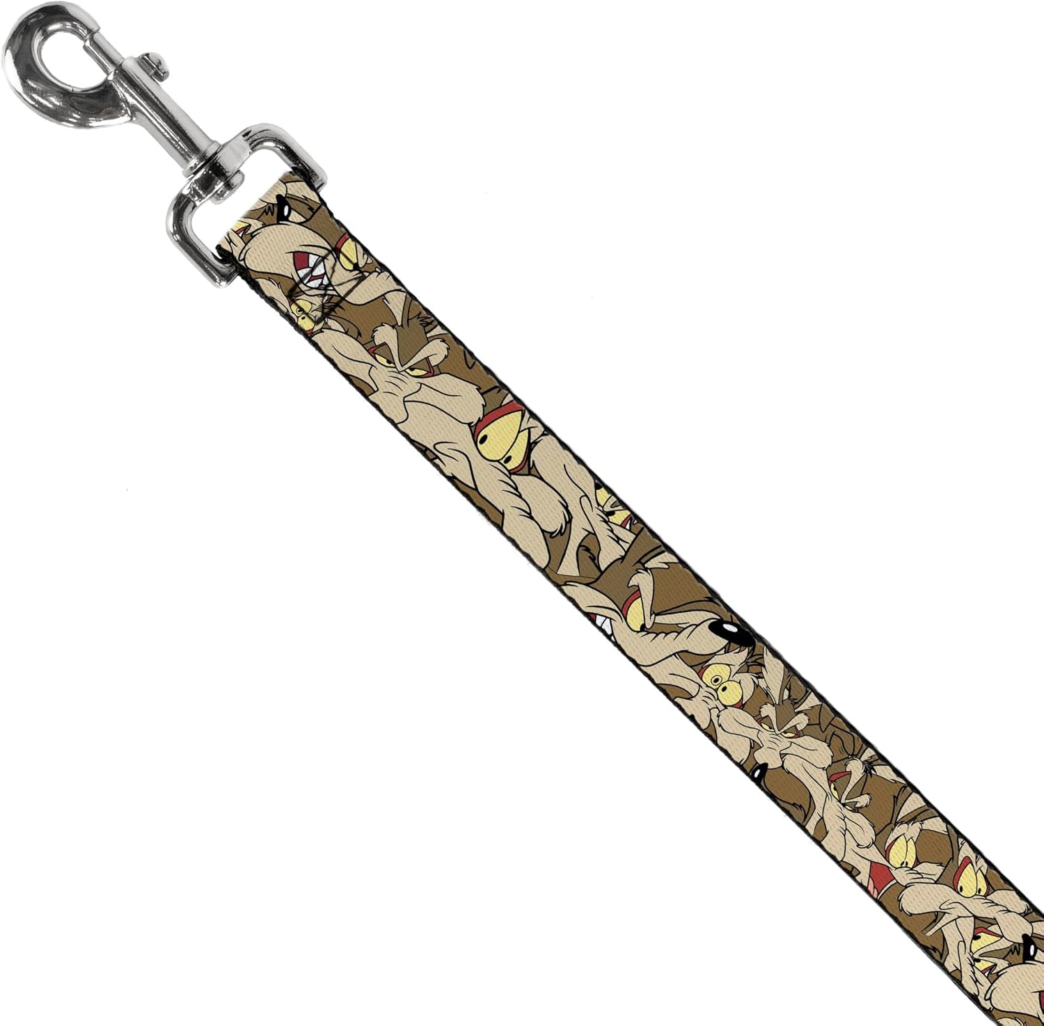 Dog Leash Wile E Coyote Expressions Stacked 6 Feet Long 1.0 Inch Wide