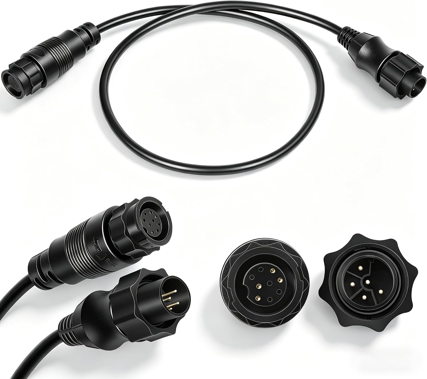 Replacement for 000-13977-001 Transducer Adapter Cable 9-Pin to 7-Pin Compatible with Airmar Chirp and XSONIC Transducers