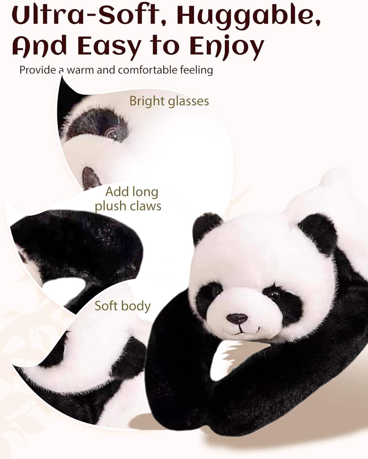 Weighted Stuffed Animal – Panda, Sloth, Bear, Koala, Raccoon & Dinosaur Plushie with Extra-Long Hugging Arms, Soft Huggable Weighted Stuffed Animal for Relaxation & Comfort (Bear, 25.6'')