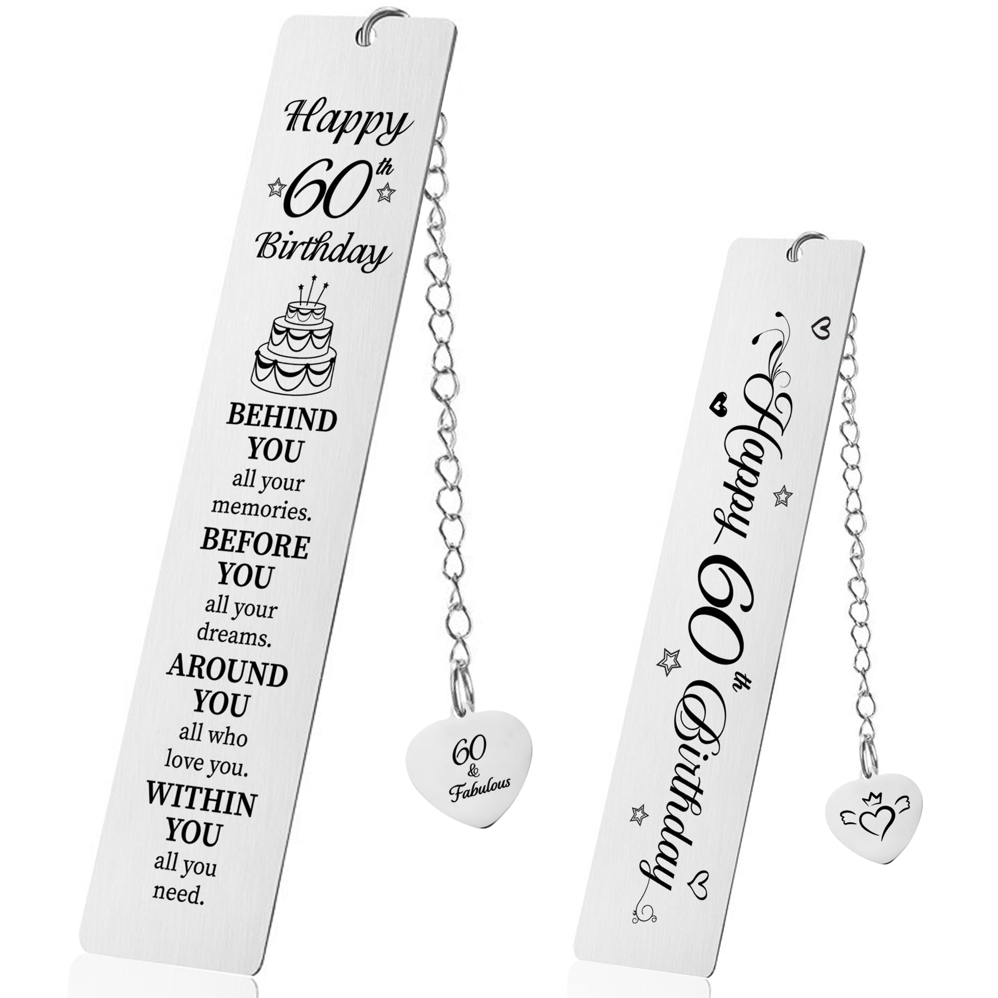 Happy 60th Birthday Inspirational Bookmark - Keepsake with Encouragement Message for Women and Men, 60 Years Old Birthday Gifts for Mum Dad Auntie Uncle Grandad Grandma