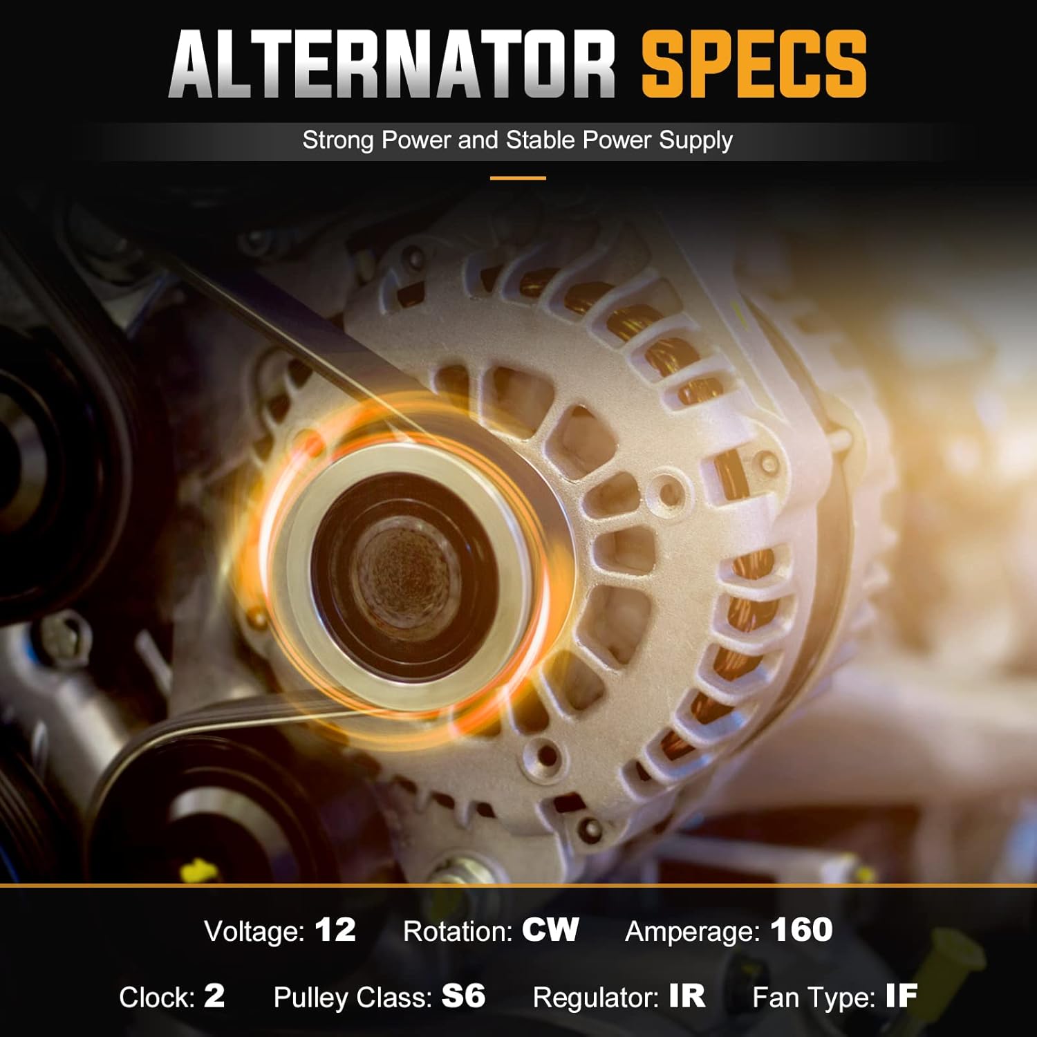 New Alternator for 2007-2014 Cadillac Escalade ESV EXT, for Chevrolet Avalanche, Tahoe, Silverado/Suburban 1500 2500 3500 HD, for GMC Yukon XL 1500 2500, Sierra 1500 2500 3500 HD, 4.3 5.3 6.0 6.2 6.6L