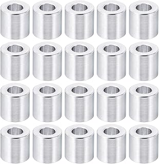 PATIKIL M5 Aluminum Spacer, 20 Pack 5.2mm ID x 10mm OD x 10mm L Metal Spacer Aluminum Round Plain Finish Spacer Screw Standoff for M5 Screw Bolts