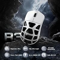 ATTACK SHARK R3PRO Ultrakönnyű Magnézium Gamer Egér, 46g, 8000Hz Vezeték Nélküli, 26000 DPI, PixArt PAW3395 Szenzor, Fehér 2