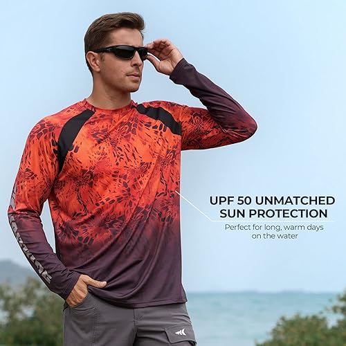 Miniatura 4 de KastKing Camisas de pesca UPF 50 para hombre, camisa de pesca de manga larga, transpirable, absorbe la humedad, camisas de sol para hombres