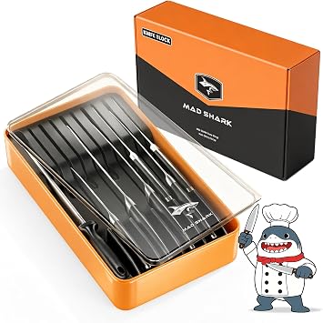 MAD SHARK 2-in-1 Knife Drawer Organizer, Silverware Organizer with Lid
