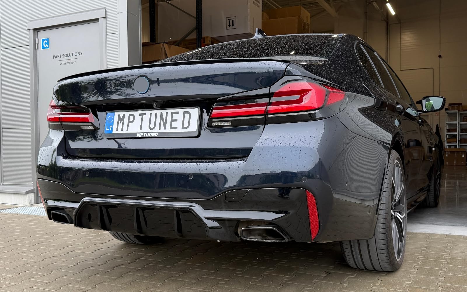 MpTuned G30 G31 Diffusor M5 Stil Glänzend Schwarz für 5er Heckstoßstange 2017- Tuning M-Sport ABS-Kunststoff