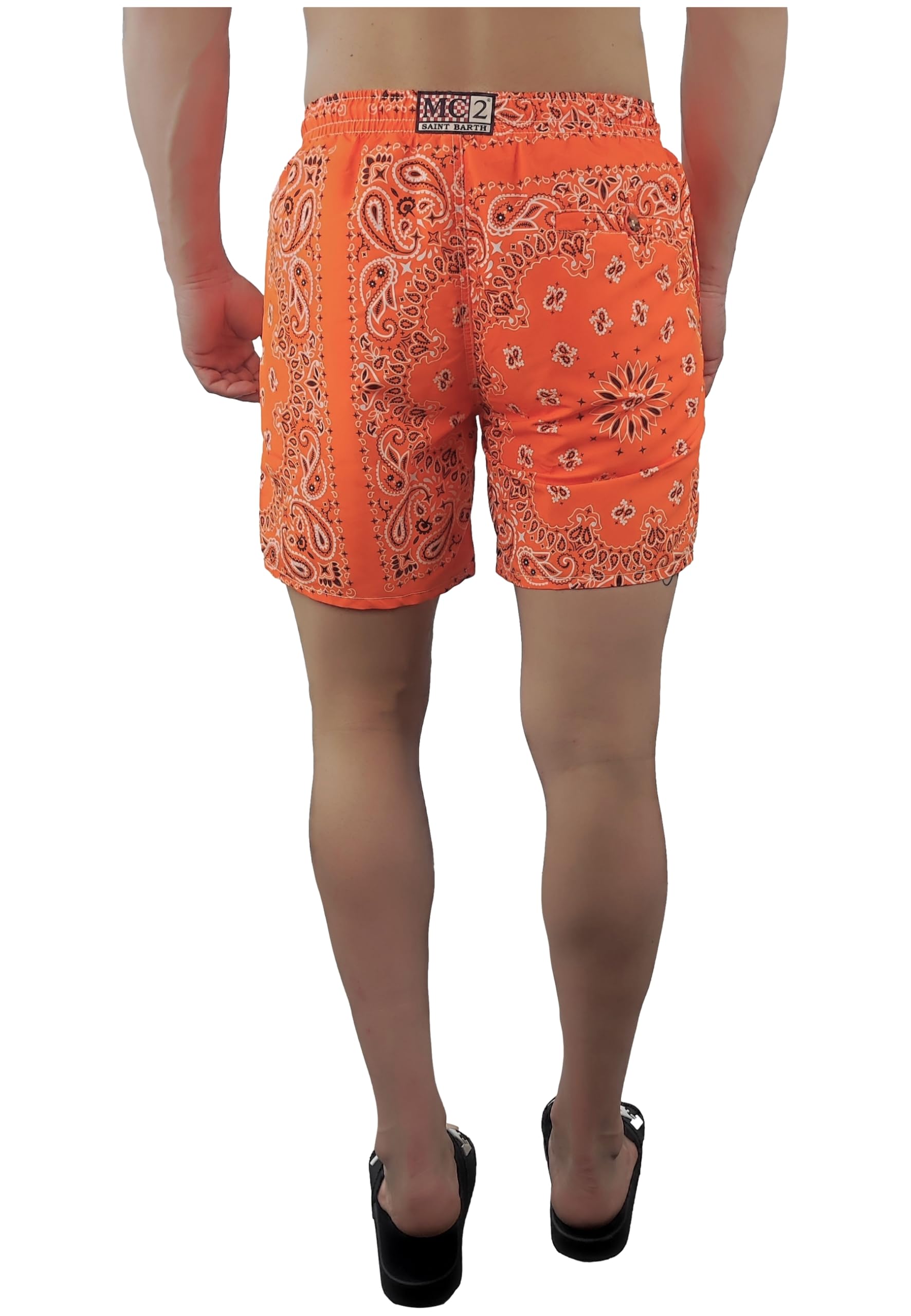 Saint Barth MC2 Costume da bagno con stampa Bandana Round Colore Arancione