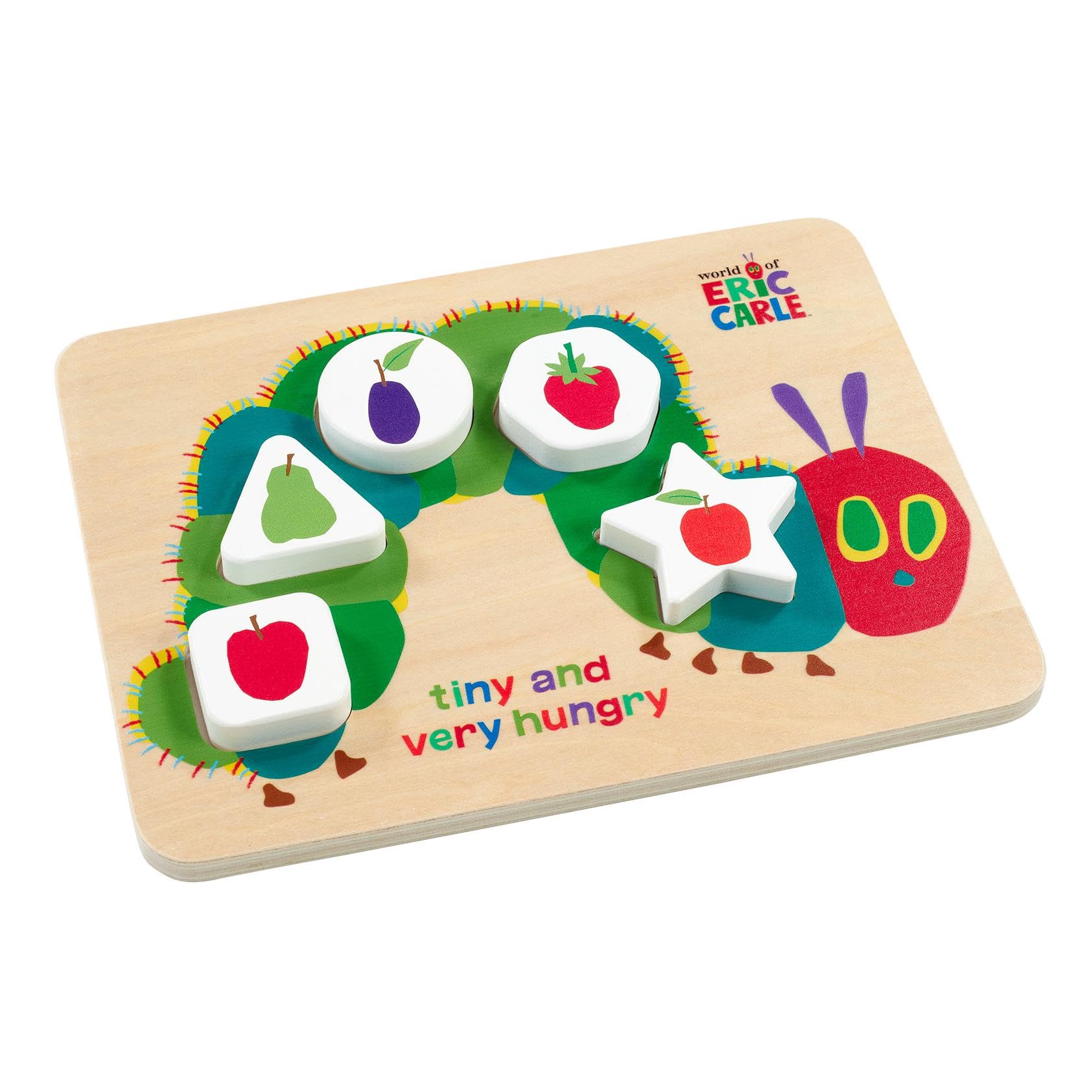 Rainbow Designs Tiny & Very Hungry Caterpillar Wooden Jigsaw Puzzle - Toddler Puzzles, Wooden Jigsaw, Caterpillar Toy Motor Skills Development Toy 24+ Months