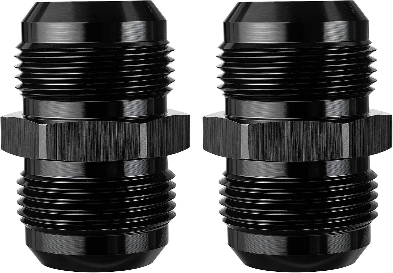 EVIL ENERGY 16AN Male to 16AN Male Flare Straight Union Coupler Fitting Coupling Aluminum Black 2PCS