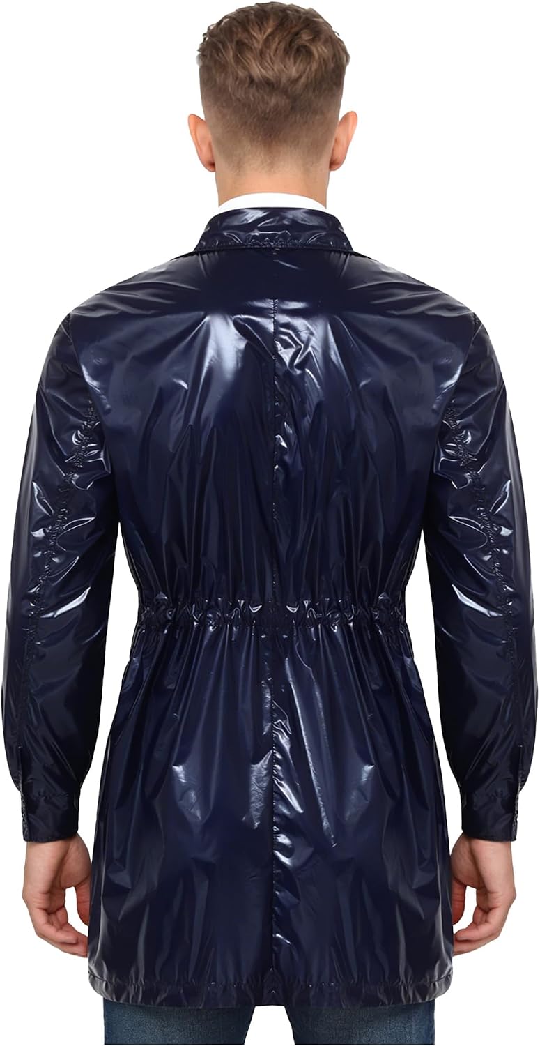 Unisex Lightweight Mechanics Jacket Thigh Length Zipper Front Welding Suits Overcoat Laboratory Coat