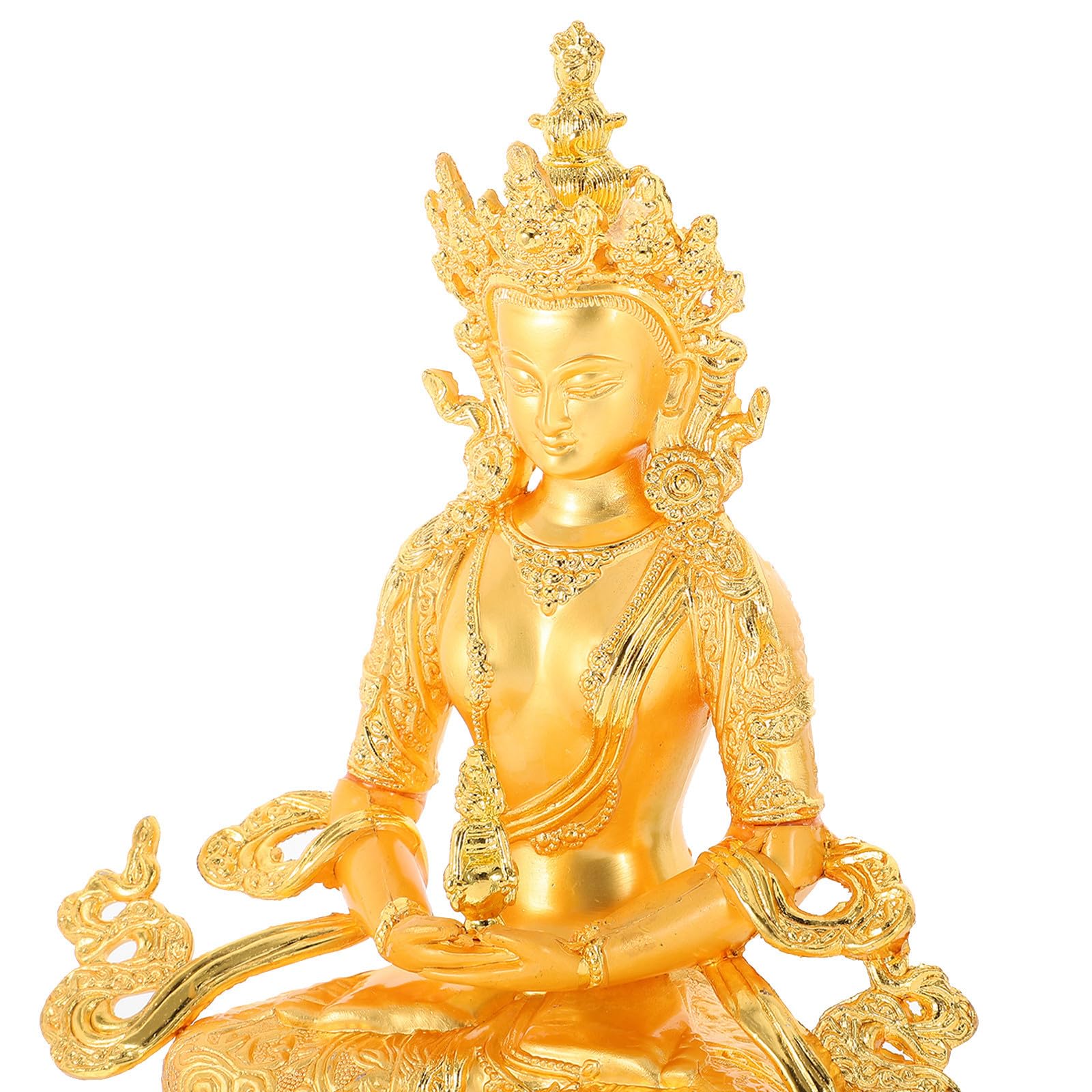 SOLUSTRE Pequeña Figura de Buda de Longevidad en Aleación Zinc-Cobre Dorada