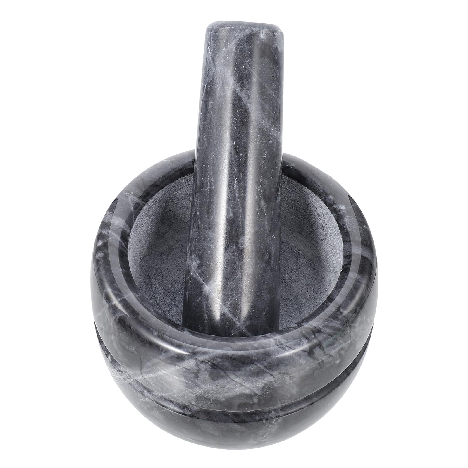 BESTOYARD Mortier en Marbre Noir pour Maison et Restaurant Pilon Lisse sans Bavures, Ustensile Cuisine Pratique Design Simple et Élégant