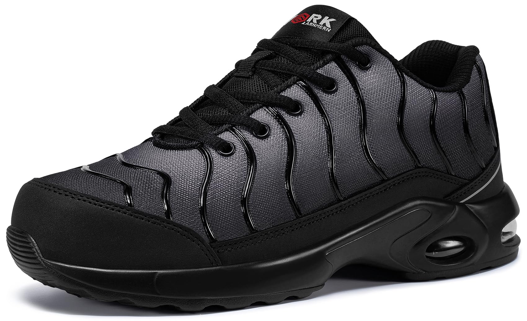 LARNMERN Werkschoenen Heren Stalen Neus Schoenen Dames Lichtgewicht Veiligheidstrainers Comfortabele met Luchtkussen Beschermende Sneakers Lekbestendig (Buitengewoon rood, 45EU