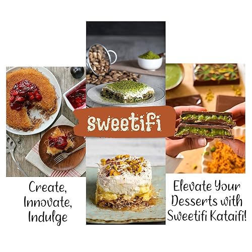 Miniatura 4 de Sweetifi Masa Kataifi en Tiras, Masa de Fillo Deshebrada, Kataifi Seca y Picada para Chocolate de Dubái, Auténtica Masa de Kataifi para Postres y