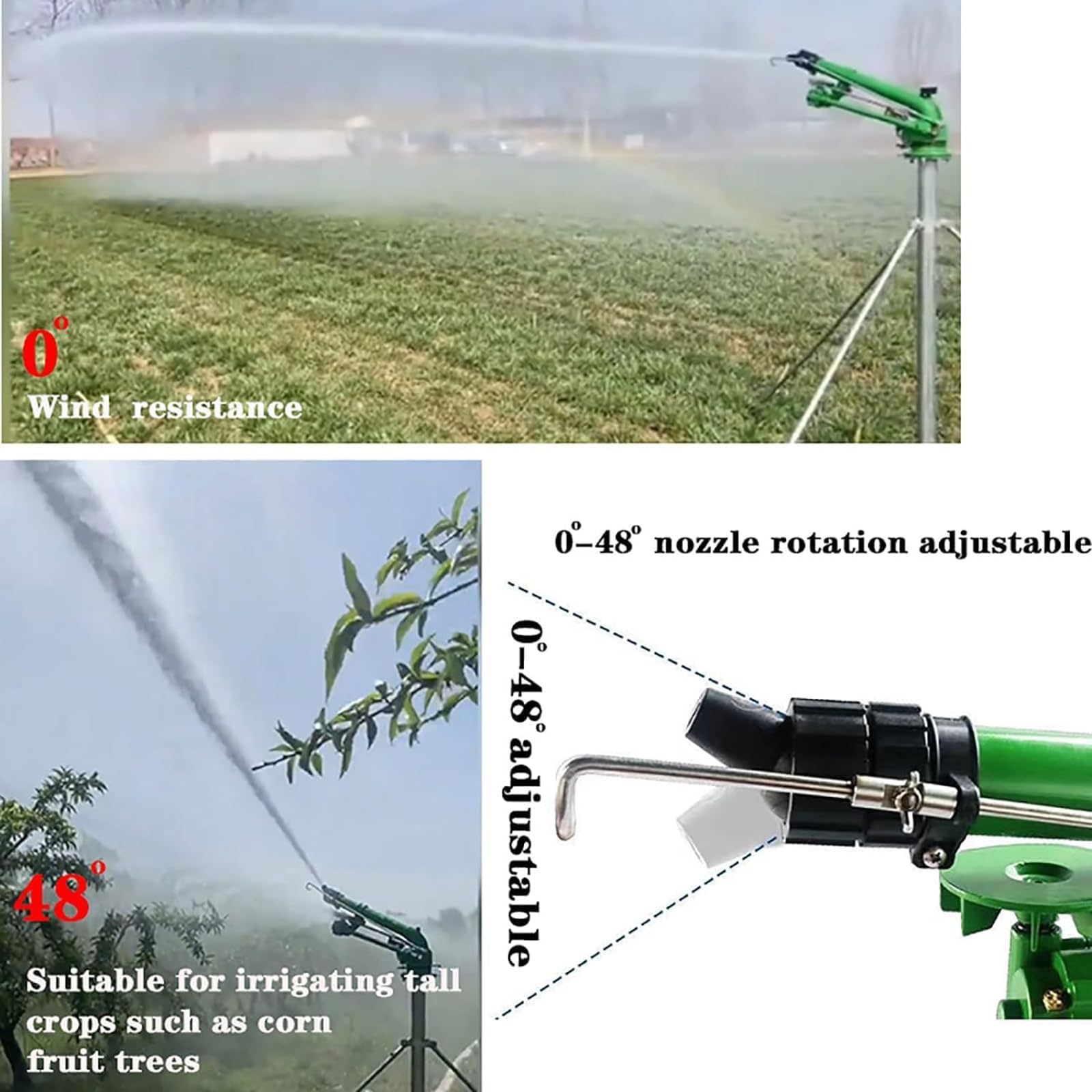 Automatyczna obrotowa maszyna do nawadniania, dysza 360°, sprzęt do nawadniania i usuwania kurzu, regulowana dysza 0-48°/regulowana prędkość obrotowa, stosowana w kopalniach węgla, parkach, lasach
